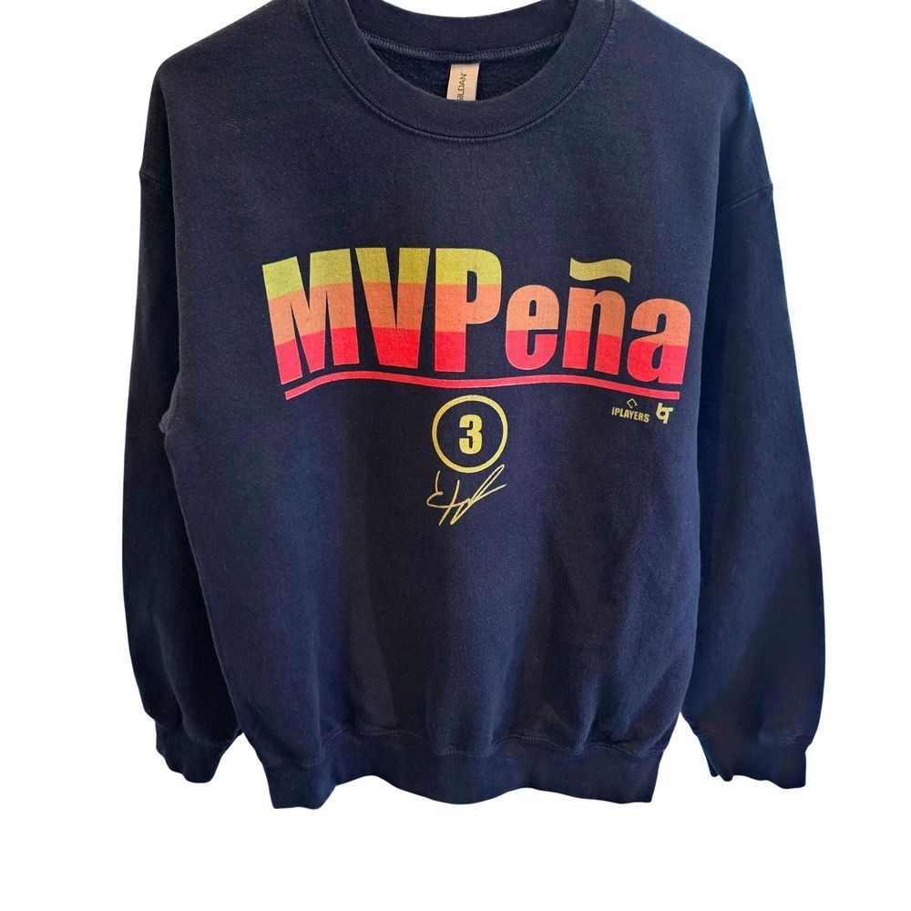Official MLBPA Jeremy Peña MVPeña Crewneck Sweatshirt Medium Astros iPLAYERS
